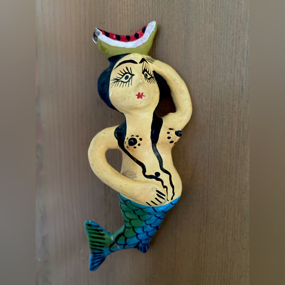 Mermaid with watermelon figurine